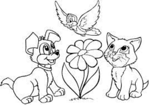 Eight Adorable Dog and Cat Coloring Pages for Pet Lovers | Bird coloring  pages, Cat coloring page, Dog coloring page